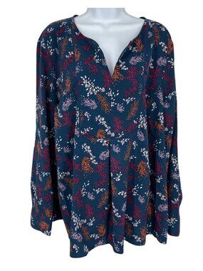 Lane Bryant Women's Long Sleeve Floral Print Blouse Size 22/24